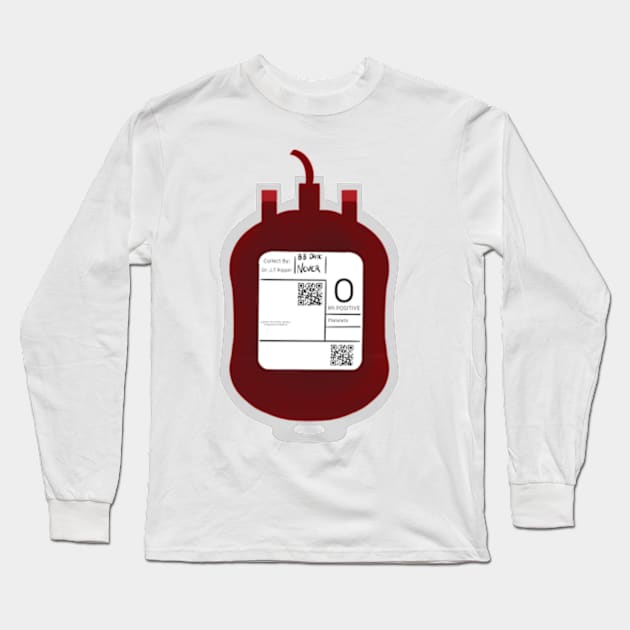 O+ Blood Bags Long Sleeve T-Shirt by SnowJade